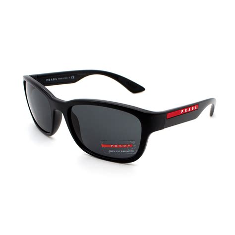 prada sport sunglasses black grey gradient|Prada 37mm rectangular sunglasses.